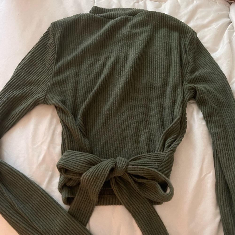 Hunter Green Ribbed Shirt - Picture 2 of 3